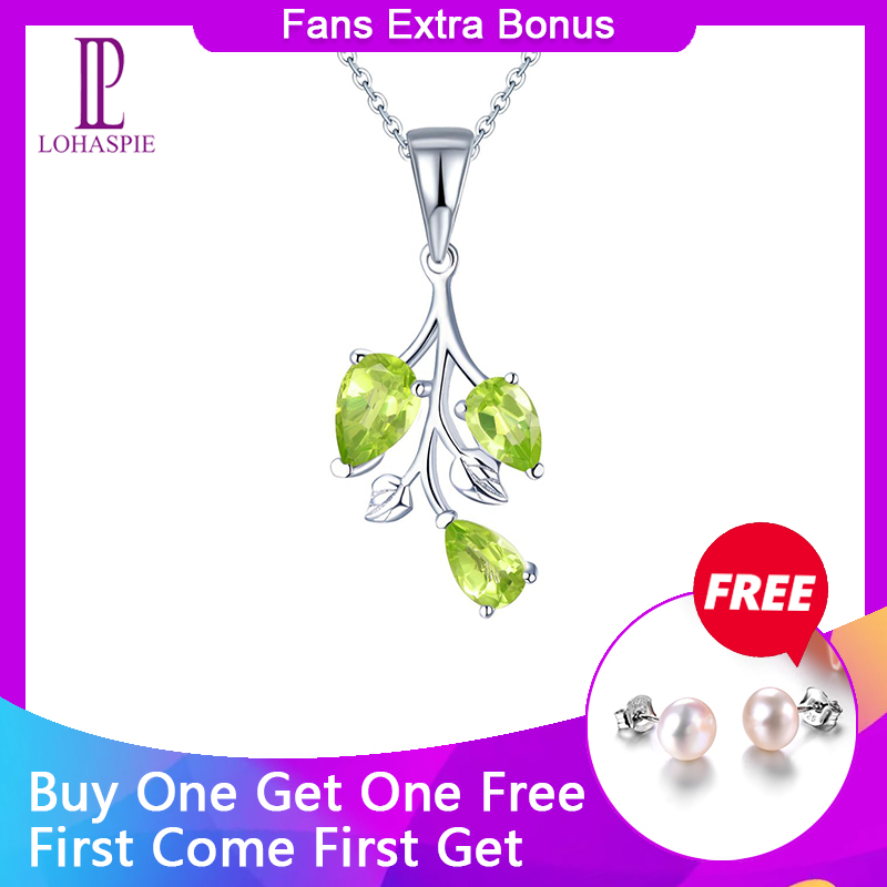 Original Solid 925 Sterling Silver Natural Peridot Gemstone Pendant Women Top Quality Jewelry for Girl Gift New Year