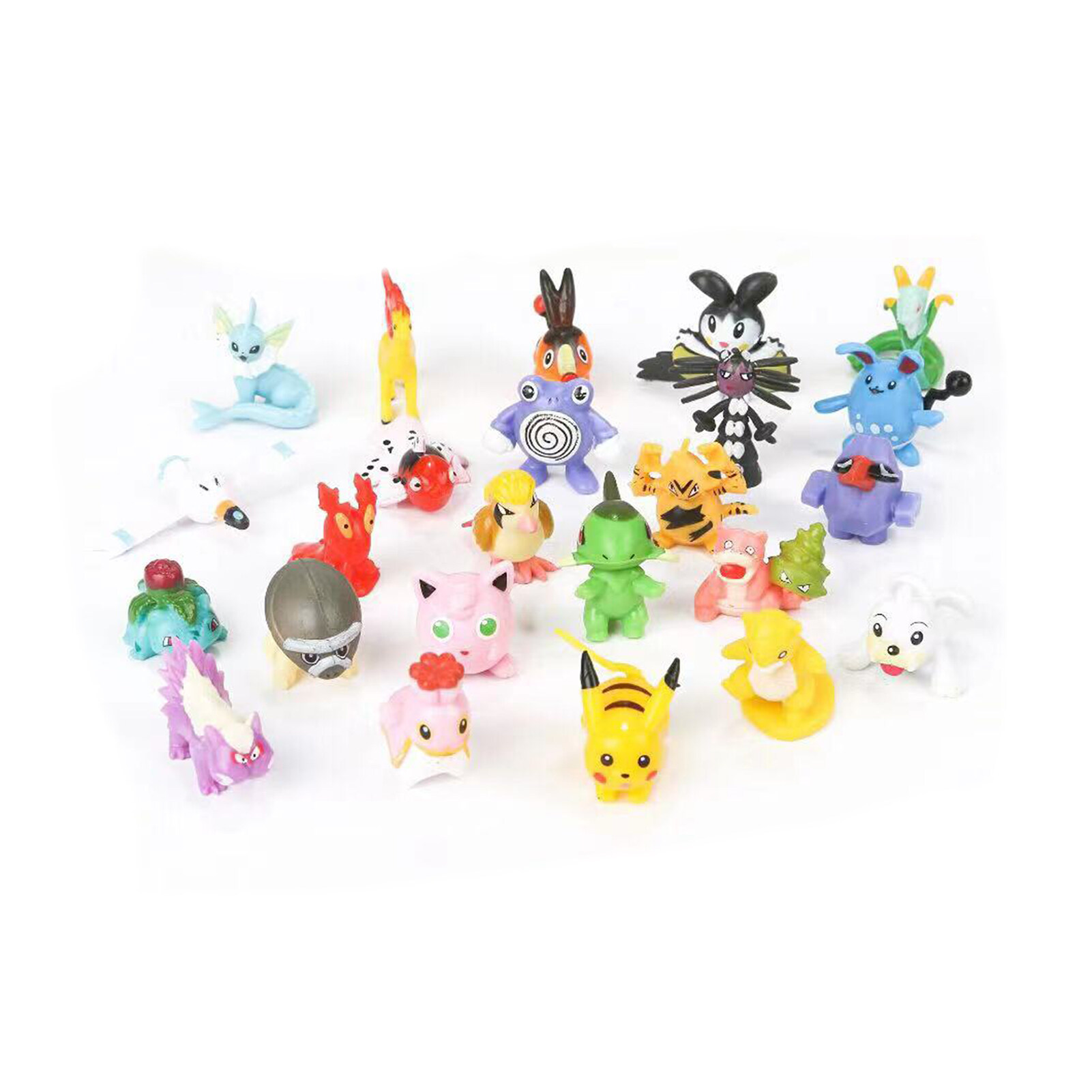 24Pcs Pokemons Figure Cute Miniature Figurine PVC Cartoon Craft Solid Model Ornament Collectible Japan Anime Pokemons Pikachus Psyduck Figure Model Toy Birthday Gift 24Pcs Durable Anime