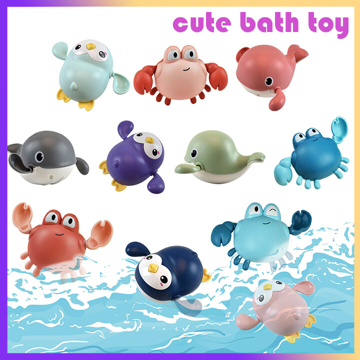 Cute Baby Bath Toy, Swimming Penguin Dolphin Whale Duck | Summer Pool Shower Cartoon Toy | Wind Up Bathtub Toys for Infant,Toddlers & Kids 1 2 3 Year Old