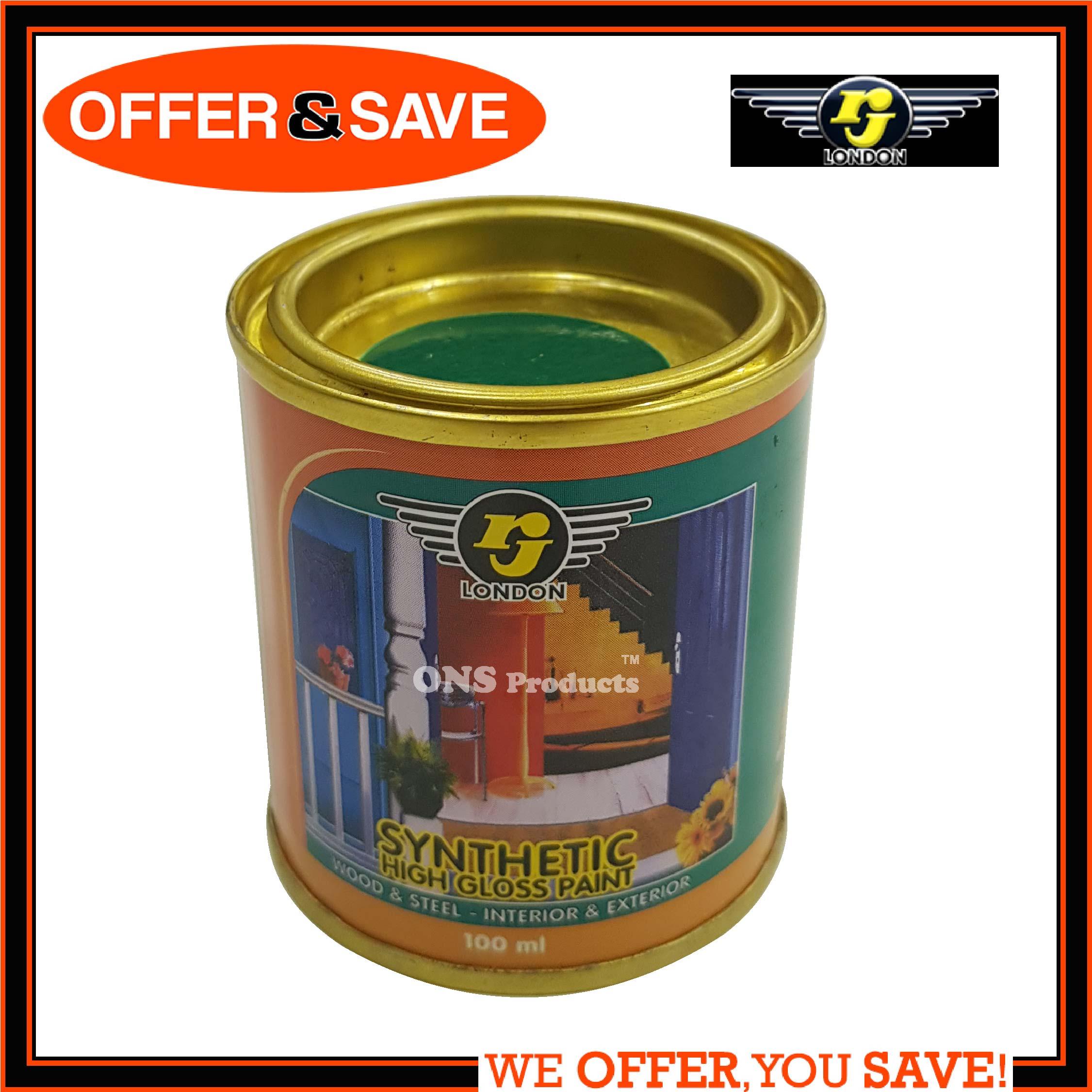 RJ LONDON Synthetic High Gloss Paint 100ml - Green