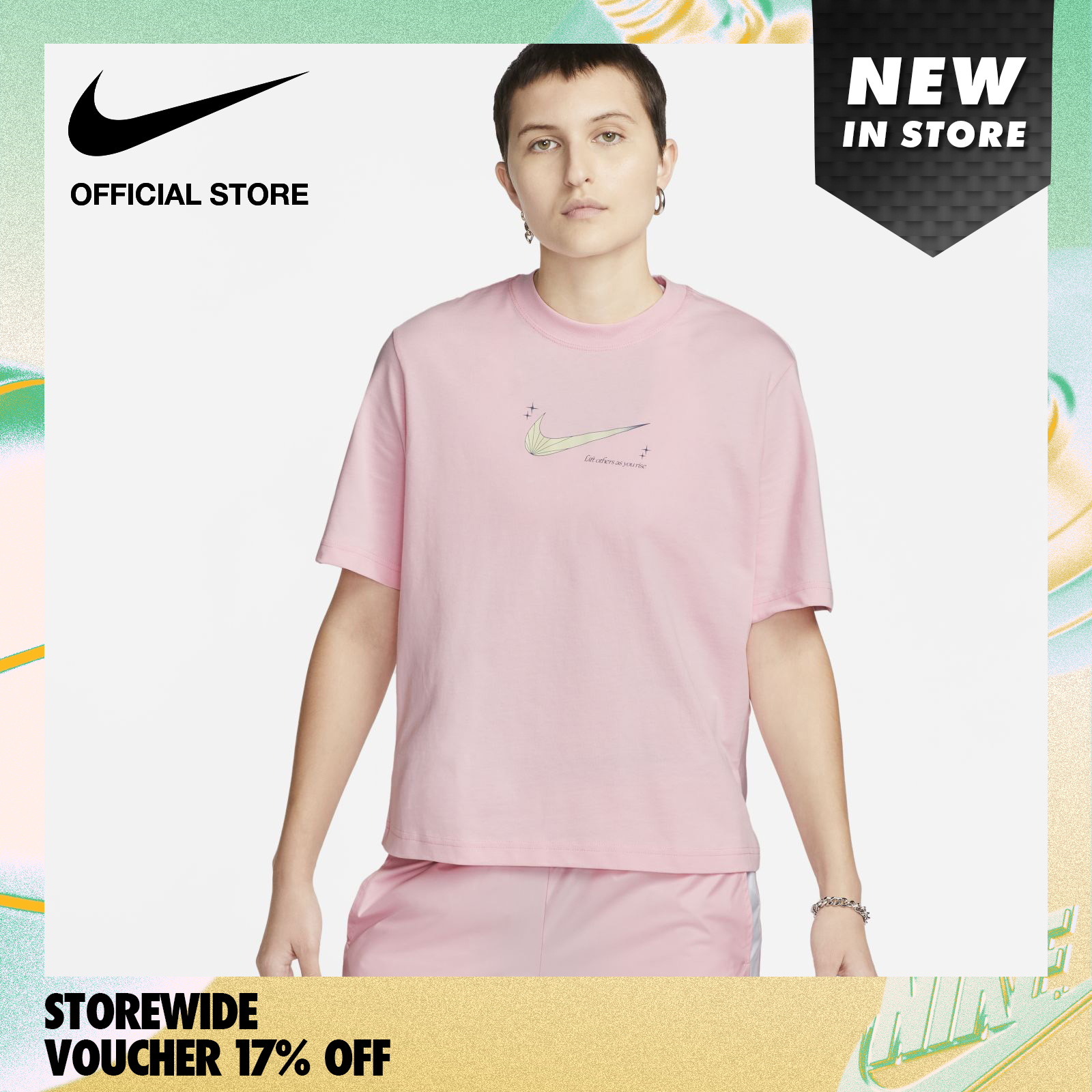 Nike Women's Sporstwear Boxy T-Shirt - Medium Soft Pink