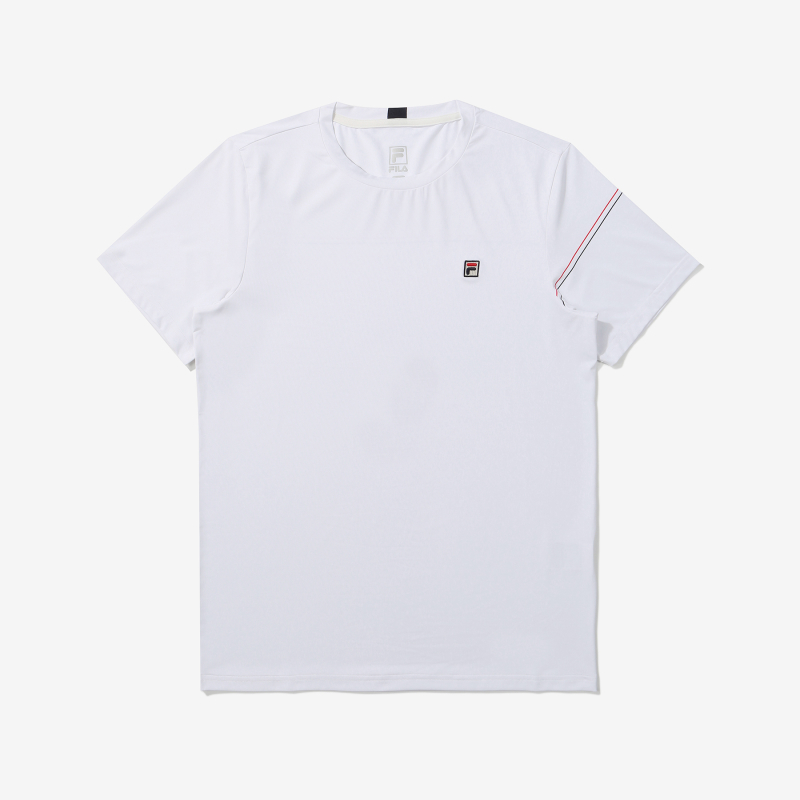 [FILA ] 100％ Authentic WHITE LINE TRICOLOR T-SHIRT